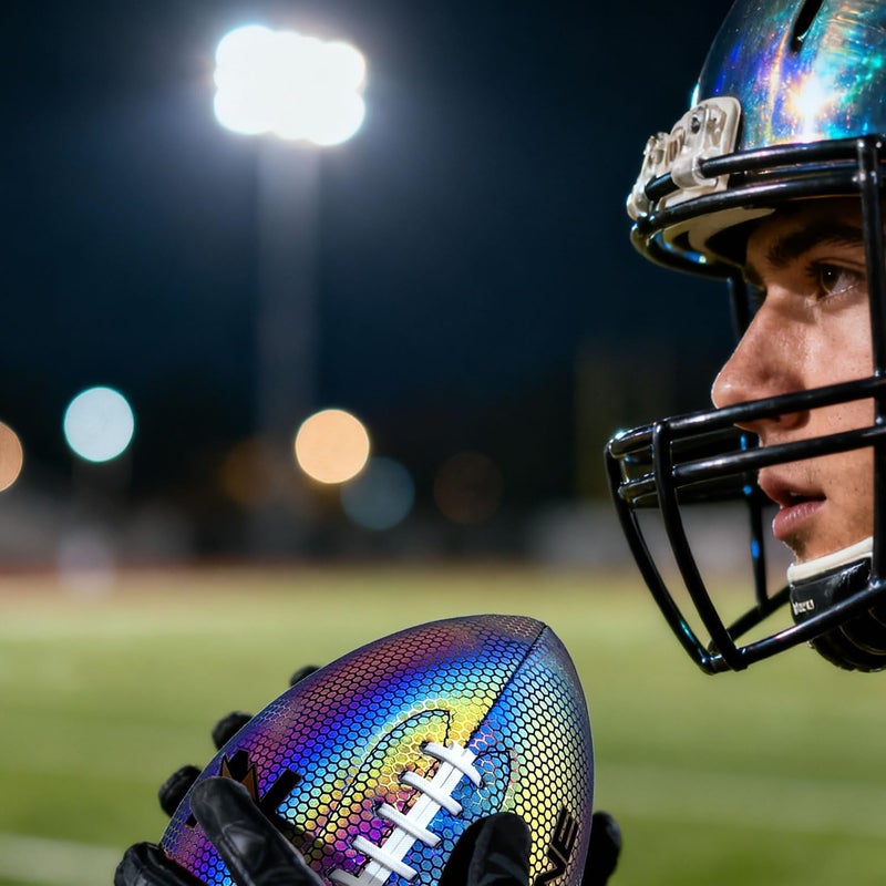 ZEESHINE HyperGlow Holographic Football – Ultra-Reflective Glow in Dark, Cool Sports Gift for Men & Women, Outdoor/Indoor Game - Image 5